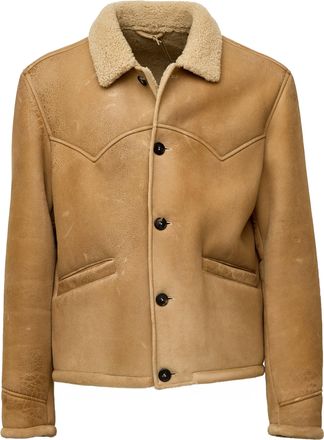 STEWART Western-Chic Shearling Jacket With Structured Fit And Adjustable Straps