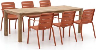 Forza Furniture Forza Narni/ROUGH-S 220cm dining tuinset 7-delig stapelbaar