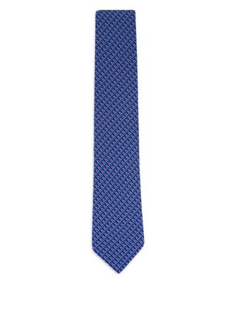 Ferragamo patterned tie - men - Silk - One Size - Blue