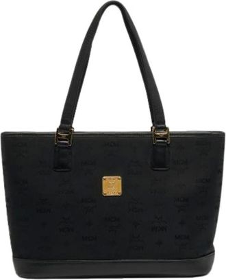 MCM Pre-owned Tote Bags, female, Black, Size: ONE SIZE Pre-owned Fabric Tote Bag