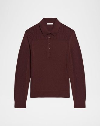 Helmut Lang Men & apos;s Wool Knit Polo Sweater