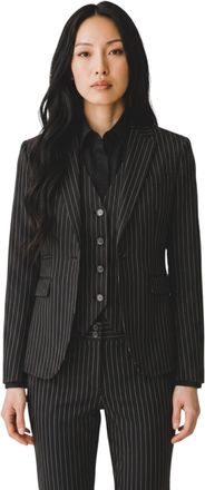 TruClothing Womens Black Pinstripe 3 Piece Tailored Fit Formal Suit - TPW-3