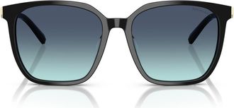 Tiffany & Co. 56mm Gradient Square Sunglasses in Black /Azure Gradient Blue at Nordstrom
