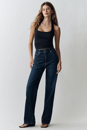 Good American Soft Tech Good True High-Rise Straight Jeans