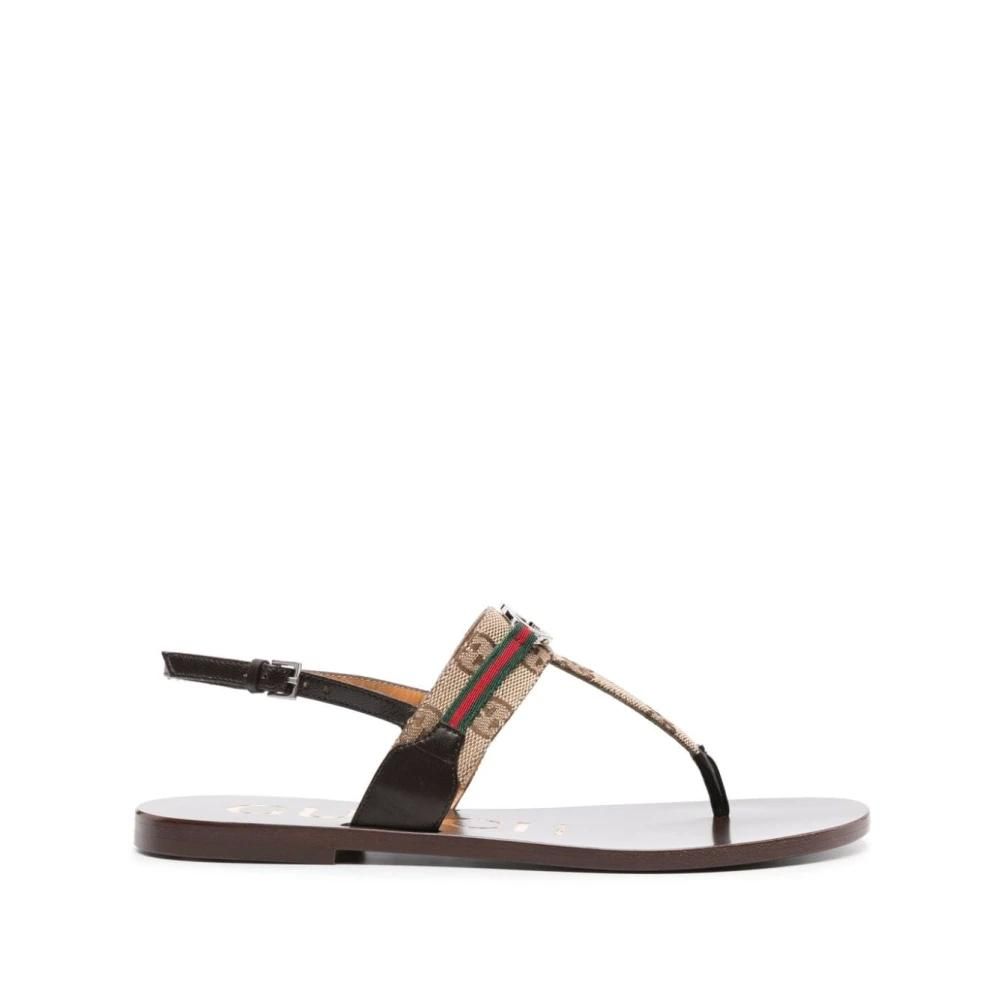 Gucci Flat Sandals, female, Beige, Size: 1/2 US Beige Sandals