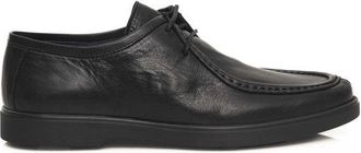 Cerruti Black Leather Men Derby Mens Shoe