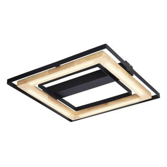 Netlighting Rilas Integrated LED Semi Flush Ceiling Light Black LED Dimmable 3000K