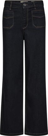 Mos Mosh Hoge taille wijde broek met zakken - Dames - Loose Fit Jeans - Blauw - W25 - Jeans