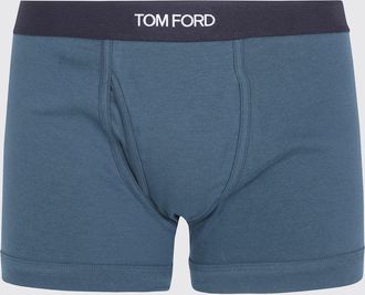 Tom Ford Boxer parigamba in cotone stretch con fascia logata in vita
