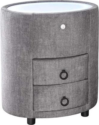 Global Interiors Ovaler Design Nachtisch Signum mit LED-Beleuchtung