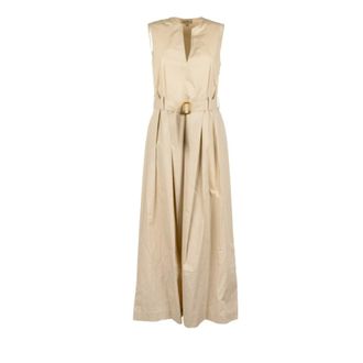 Woolrich Maxi Dresses, female, White, Size: XS Belted Long Dress