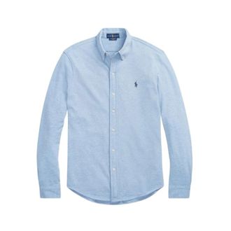 Ralph Lauren Featherweight Mesh Shirt - Lichtblauw - Heren - Casual Overhemden - Blauw - L - Katoen - Overhemden