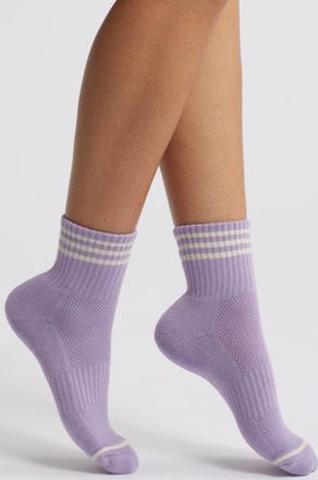 Le Bon Shoppe Girlfriend Stripe Quarter Socks in Iris at Nordstrom