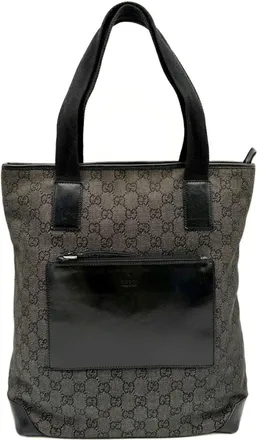 Gucci Black Gg Canvas Tote Bag (Pre-Owned)
