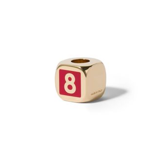 Miu Miu Enameled Metal Dice Charm, Woman, Red