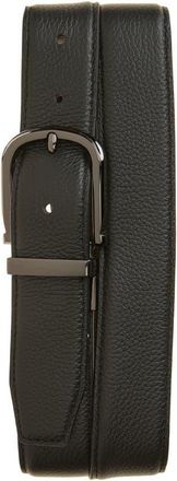 Nordstrom Berry Reversible Pebbled Leather Belt in Black- Brown at Nordstrom, Size 36
