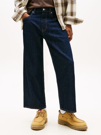 Tommy Jeans Relax-fit-Jeans TOMMY JEANS JAIMIE RELAXED STRAIGHT CROPPED, Herren, Gr. 36, N-Gr, denim schwarz, Denim/Jeans, Obermaterial: 99% Baumwolle, 1% Elastha