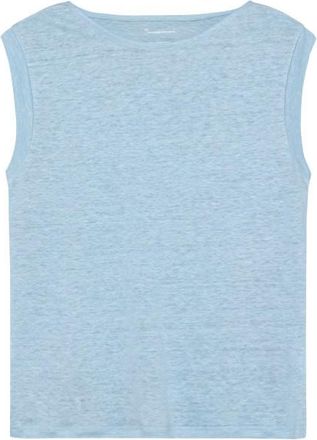 Knowledge Cotton Apparel Loose Fold Up Linen Top f&uuml;r Damen | blau