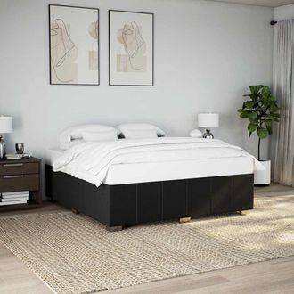 Berkfield Home Bed Frame without Mattress Black Super King Fabric