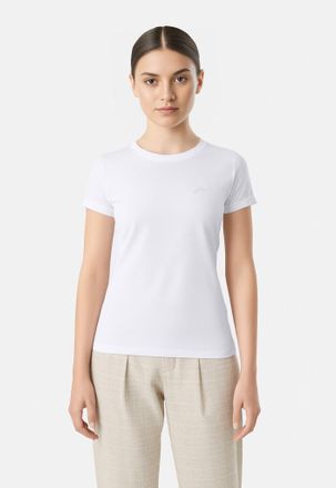 Boss Orange by Hugo Boss T-Shirt BOSS ORANGE Esogo Premium Damenmode, Damen, Gr. XL (42), weiss (wei&szlig; 100), Single Jersey, Obermaterial: 100% Baumwolle, unifarben, regular fit