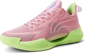 Generic Unisex Basketball Shoes Low Cut Wear-Resistant Shock-Absorbing Breathable Fashionable Sports Training Boot Walking Shoes(Pink,4.5 UK)