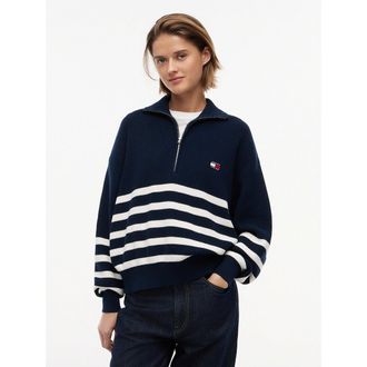 Tommy Jeans Gestreepte trui met ritskraag