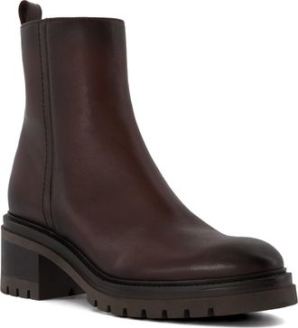 Dune London Womens Ladies Possessive - Cleated Block-Heel Ankle Boots - Brown Leather (archived) - Size UK 8
