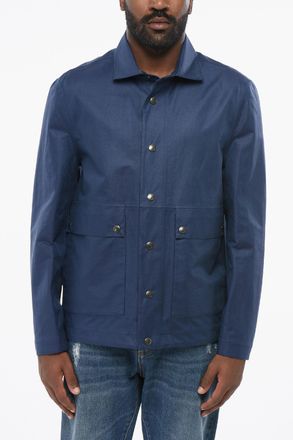 Brunello Cucinelli Linen-Blend Overshirt with Snap Buttons Brunello Cucinelli