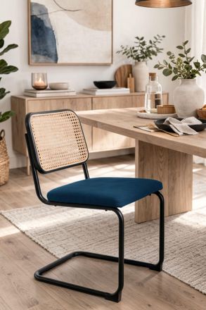 Fusion Living Camden Cantilever Dining Chair in Navy