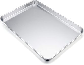 OEM Bandeja Rectangular De Acero Inoxidable Para Hornear, Ideal Para Hornear, Servir Y Preparar Pasteles Y Otros Productos Horneados. Dimensiones: 40 X 30