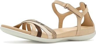 Ecco Flash Leather Ankle Strap Sandals Womens Sandals Powder/Python/Limestone/Cocoa Brown/Beige : EU 42 (US Womens 11-11.5) M