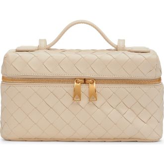 Bottega Veneta Bang Bang Intrecciato Suede Vanity Case in Ecru-Gold at Nordstrom