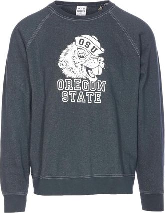 Wild Donkey oregon-print crewneck sweatshirt - Grey