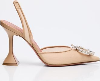 Amina Muaddi Begum Nylon Crystal Ornament Pumps