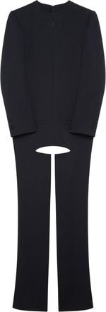 Courr&egrave;ges Chaps twill jumpsuit - women - Polyester/Acetate - 36 - Black