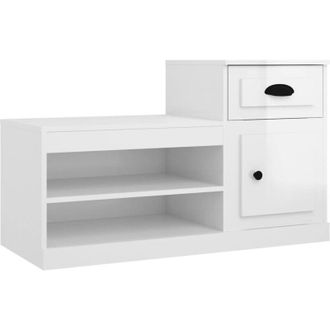 vidaXL Vidaxl - Shoe Cabinet High Gloss White 100x42x60 cm Engineered Wood
