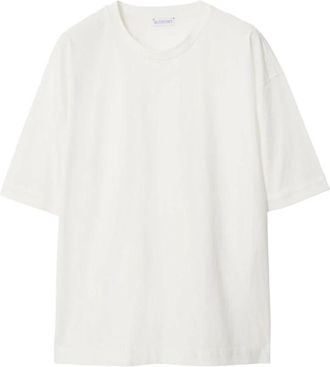 Burberry T-shirt met ronde hals - Dames - T-shirts - Wit - XS - Katoen - Tops