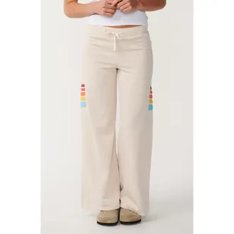 Rip Curl Surf Revival Wide Leg Fleece Pants in Oatmeal Marle at Nordstrom, Size Xx-Small