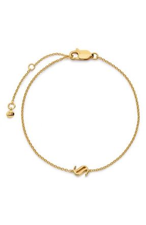 Monica Vinader Initial Chain Bracelet in 18K Gold Vermeil S at Nordstrom