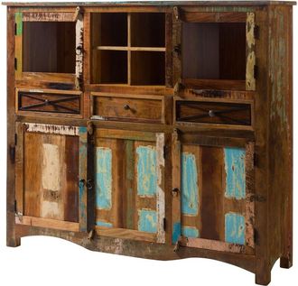 Massivmoebel24 Nature of spirit 139 Credenza in legno riciclato - laccato / multicolore 160x40x140
