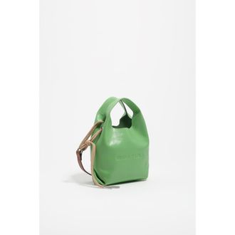 Bimba & Lola Leather Mini Paper Bag SS26 in Emerald at Nordstrom