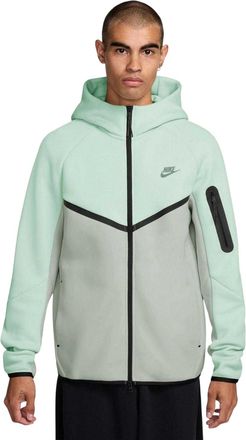 Nike Heren-hoodie met ritssluiting en chevronpatroon (Lichtgroen)