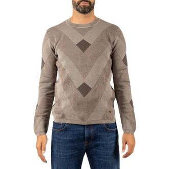 Emporio Armani Trui met ronde hals - Heren - Truien - Bruin - Maat: XL Katoen