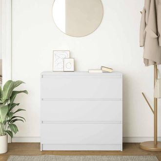 Berkfield Home Sideboard White 80x35x76 cm Engineered Wood | Size: 80 x 35 x 76 cm