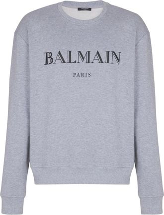 Balmain Felpa con stampa logo - Grigio