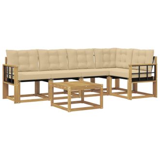 vidaXL Conjunto De Sof&aacute;s De Exterior Con Coj&iacute;n 6 Pcs Y Beige Vidaxl