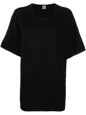 Toteme Zijden T-shirt - Zwart