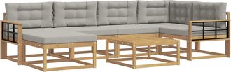 vidaXL Conjunto De Sof&aacute;s De Exterior 7 Uds. Blanco Y Gris Claro Vidaxl