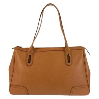 Gucci Pre-owned Shoulder Bags, female, Brown, Size: ONE SIZE Pre-owned Leather 2way Tote Bag