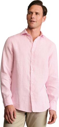 CHARLES TYRWHITT Plain Pure Linen Shirt in Pink at Nordstrom, Size Xx-Large